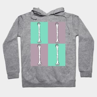 Four Square Teal and Mauve Humerus Design Hoodie